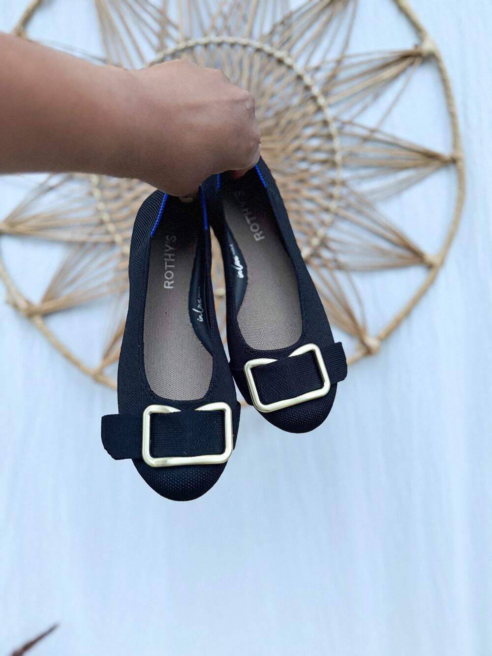 Rothy’s Emblem Round Toe Buckle Ballet Flats Women’s Sz 6.5 Business Casual NWOB